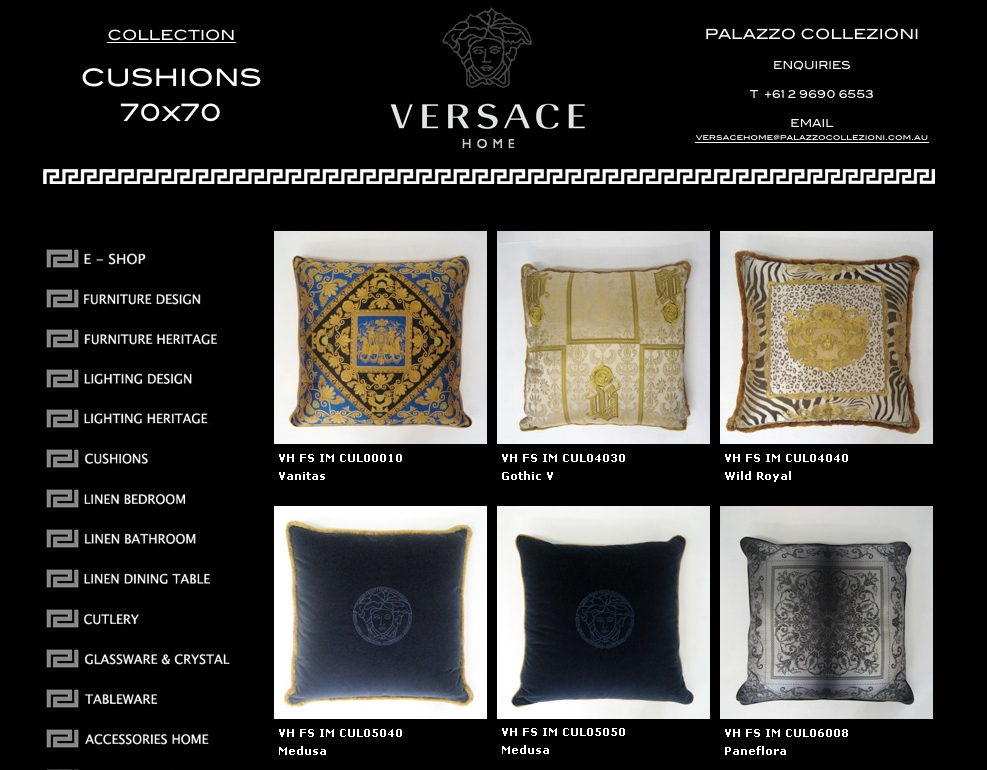Versace cushions created by Ilian Rachov